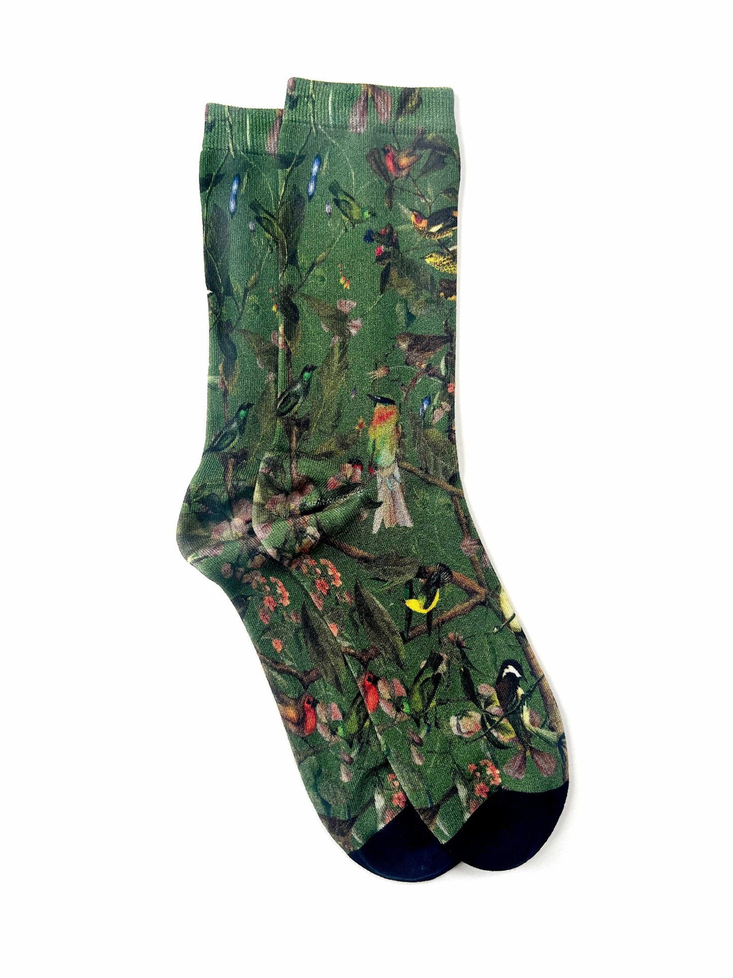Green Bird Bamboo Sock