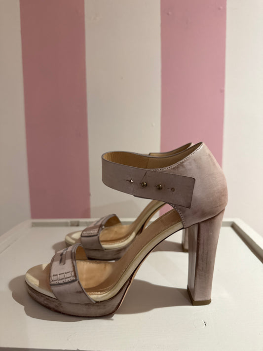 Brunello Cucinelli Distressed Leather Penny Heels