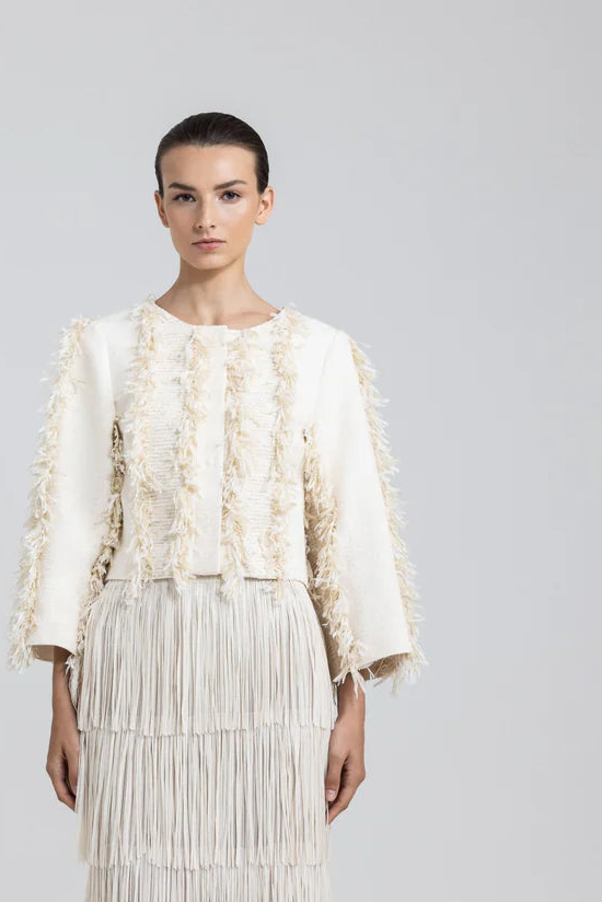 Lugano, Cream Fringe Jacket