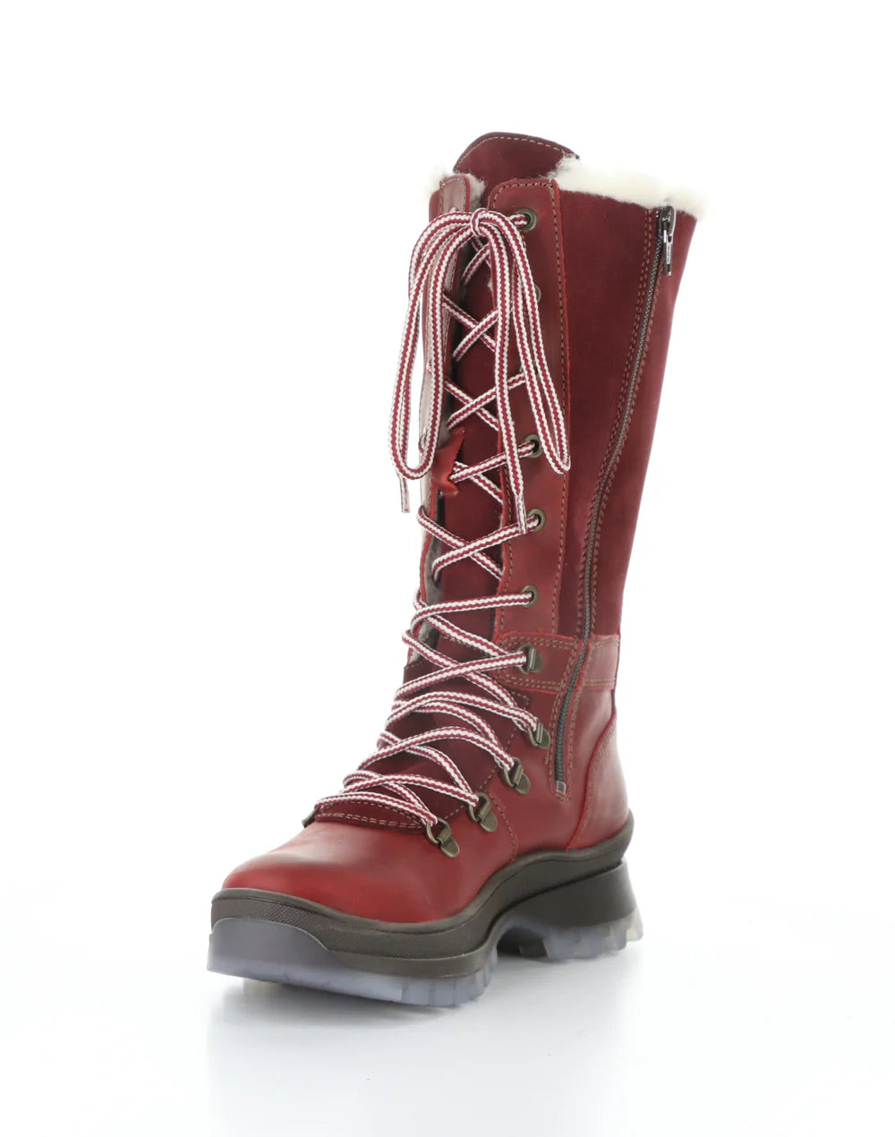 DELL RED ROUND TOE BOOTS