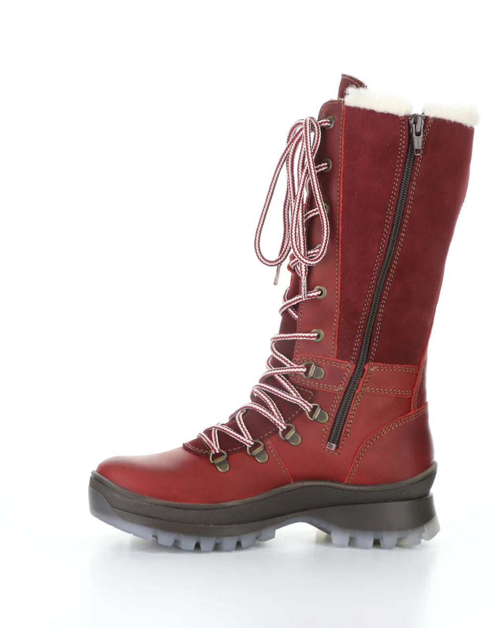 DELL RED ROUND TOE BOOTS