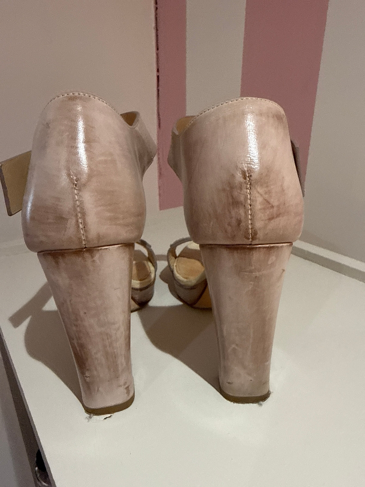 Brunello Cucinelli Distressed Leather Penny Heels