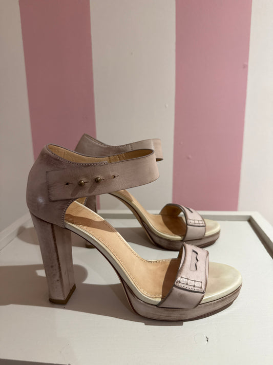 Brunello Cucinelli Distressed Leather Penny Heels