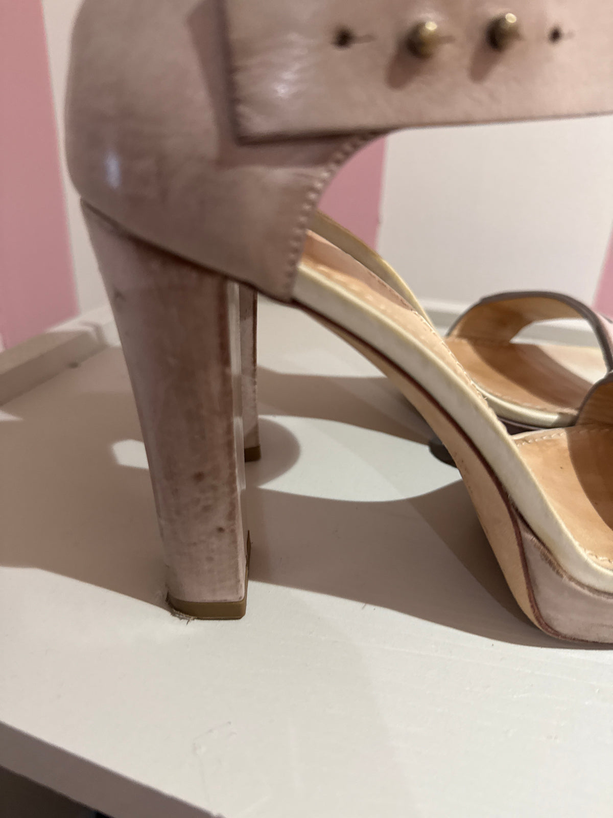 Brunello Cucinelli Distressed Leather Penny Heels