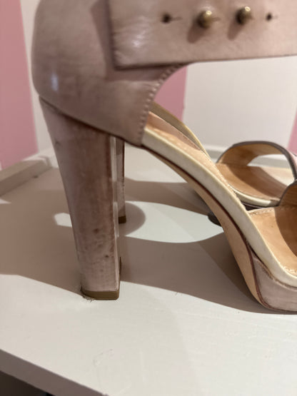 Brunello Cucinelli Distressed Leather Penny Heels