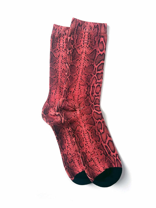 Pink Snake Skin Socks