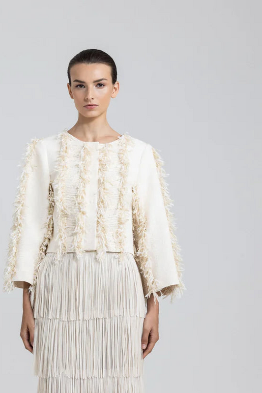 Lugano, Cream Fringe Jacket