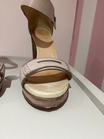 Brunello Cucinelli Distressed Leather Penny Heels