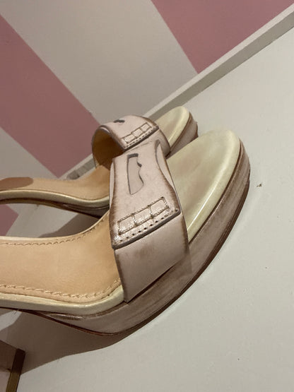 Brunello Cucinelli Distressed Leather Penny Heels