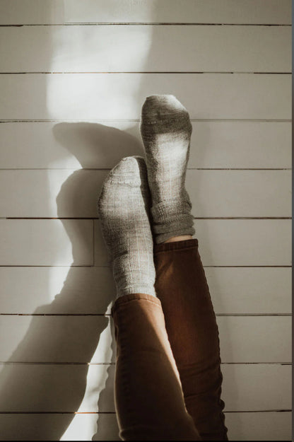 Grey Alpaca Socks XL