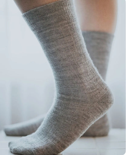 Grey Alpaca Socks XL