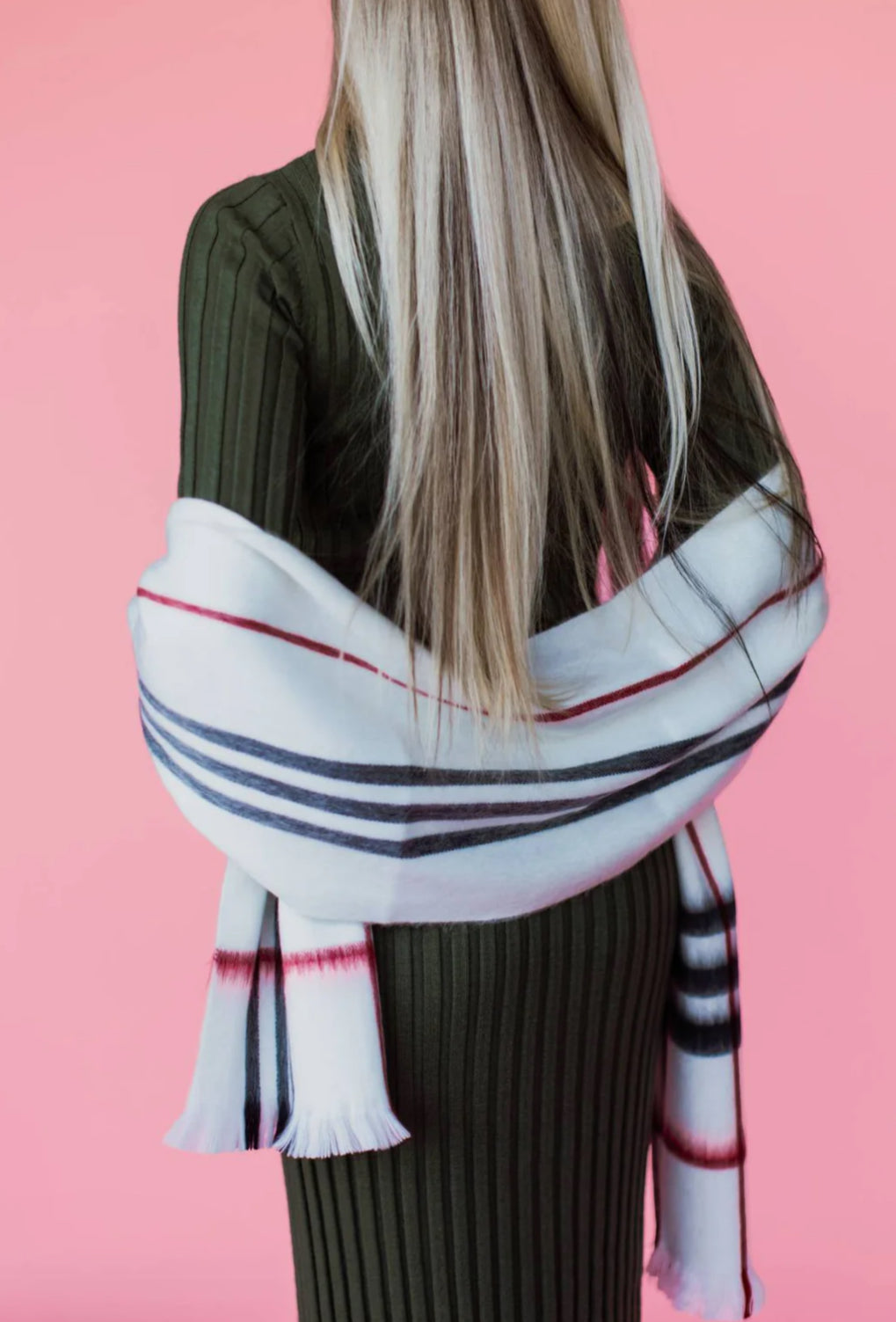 Bone Metro Plaid Scarf