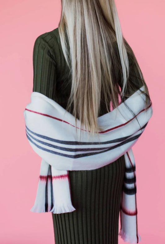 Bone Metro Plaid Scarf