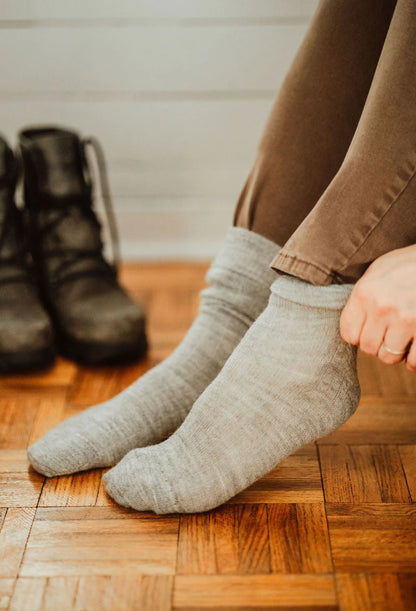 Grey Alpaca Socks XL