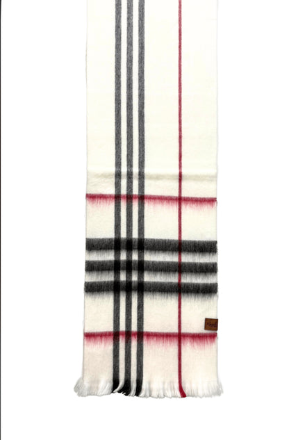 Bone Metro Plaid Scarf