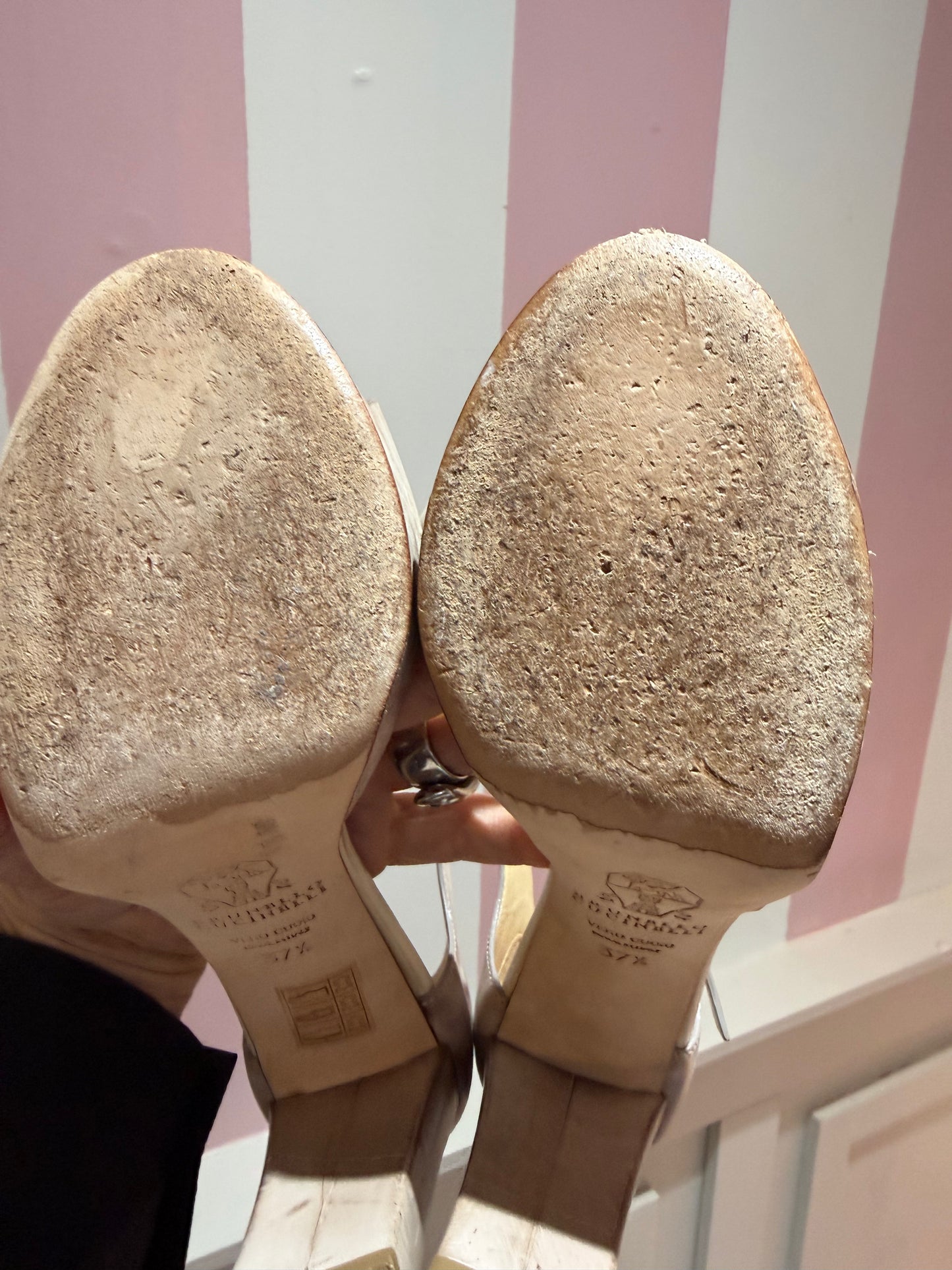 Brunello Cucinelli Distressed Leather Penny Heels