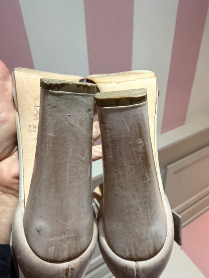 Brunello Cucinelli Distressed Leather Penny Heels