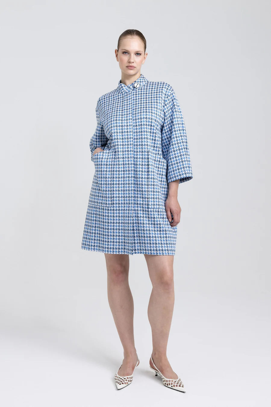 ASISI - Houndstooth 3/4 Length Jacket