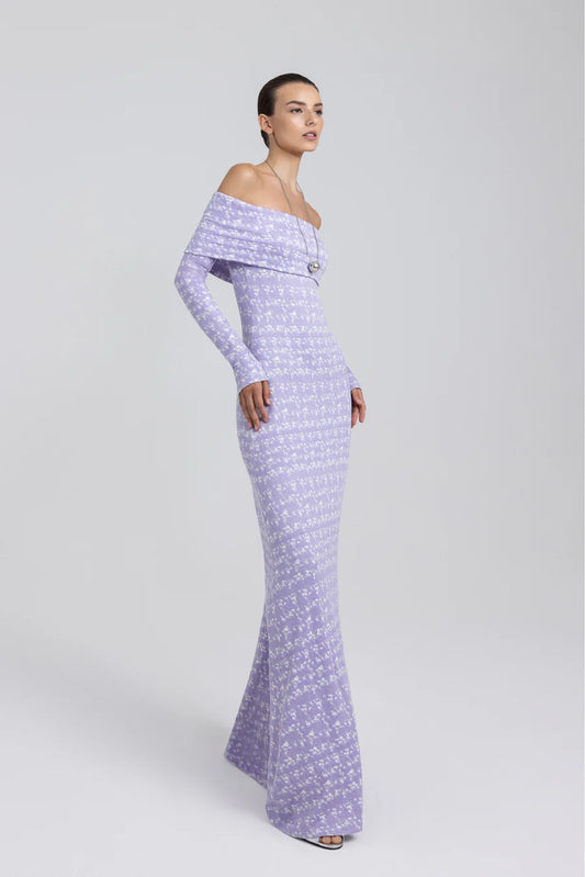BOCA - Off Shoulder Dress, Long, Lilac