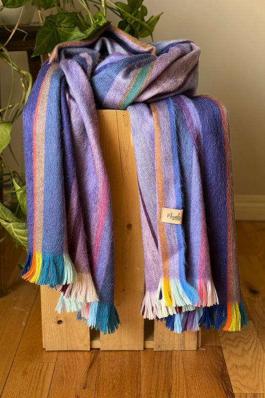 Purple Rain Alpaca Blanket Scarf