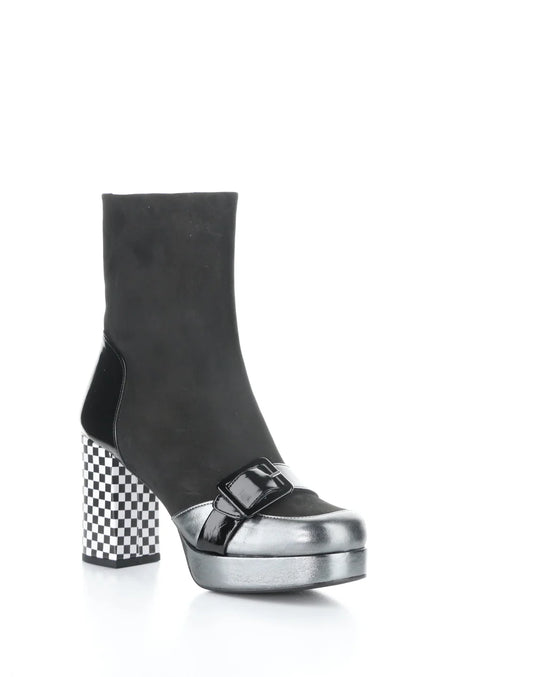 EFOL GRAPHITE/BLACK ROUND TOE BOOTS