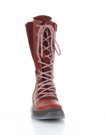 DELL RED ROUND TOE BOOTS